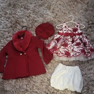 American Princess Red and White Dress Set
